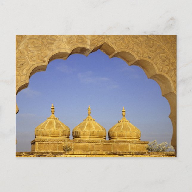 Cartão Postal Índia, Rajasthan, Jaisalmer. Cúpulas de arenito (Frente)