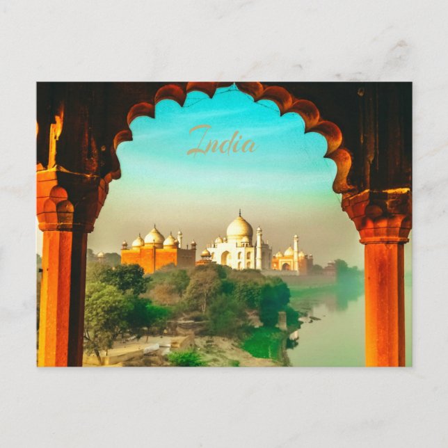 Cartão Postal India Taj Mahal (Frente)