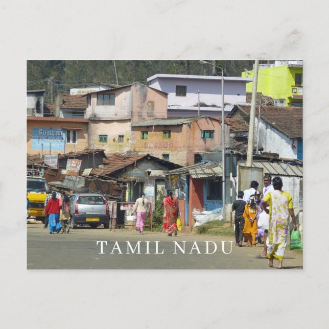 Cartão Postal Índia Tamil Nadu (aldeia de India Tamil) (Frente)