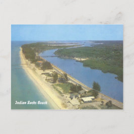 Cartão Postal Indian Rocks Beach, Flórida, cena de praia antiga