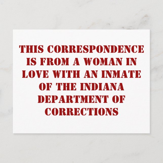 Cartão Postal Indiana DoC #1 (Frente)