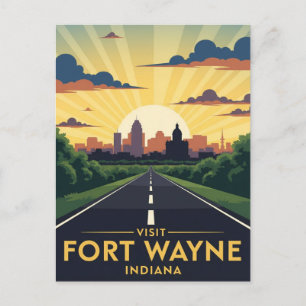 Cartão Postal Indiana Fort Wayne Viagem