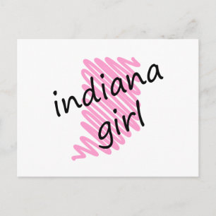 Cartão Postal Indiana Girl com mapa secreto de Indiana