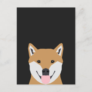 Cartão Postal Indiana - Ilustração de Cachorro Shiba Inu para 