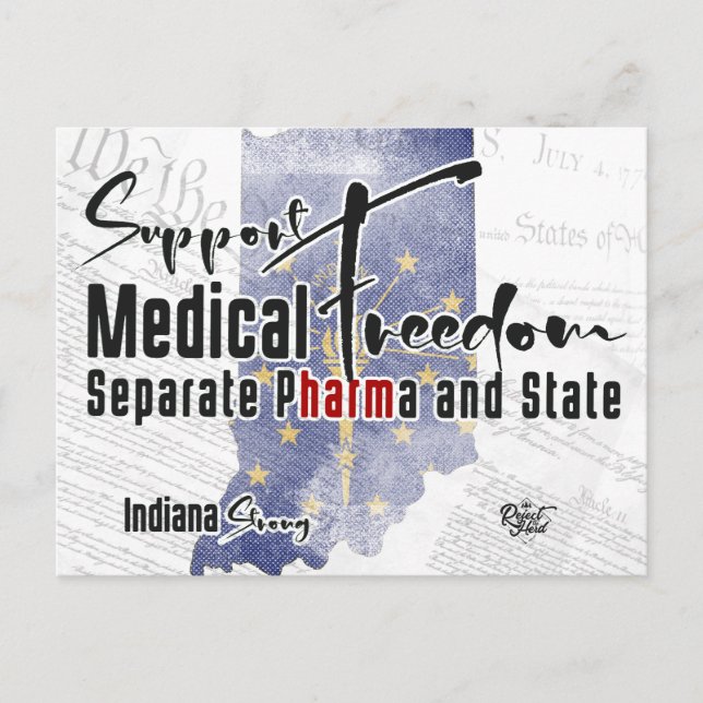 Cartão Postal Indiana Medical Freedom segundo Edition (Frente)