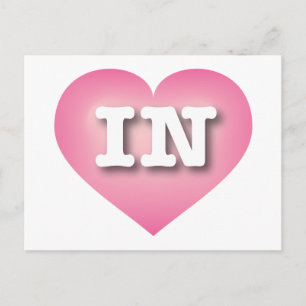 Cartão Postal Indiana Pink Fade Heart - Big Love
