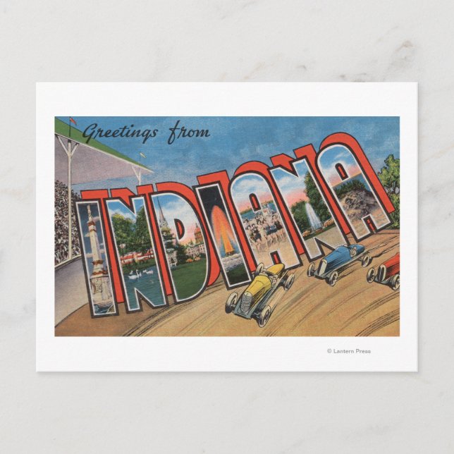 Cartão Postal Indiana (Racecar)Large Letter ScenesIndiana (Frente)