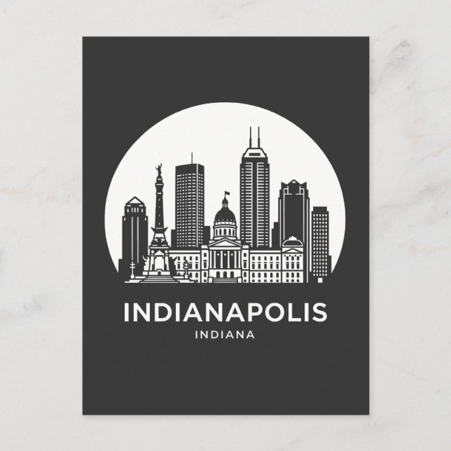 Cartão Postal Indianapolis Cidade Indiana (Frente)