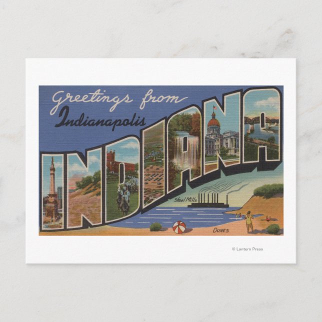 Cartão Postal Indianápolis, Indiana (Fábricas de Aço/Dunas de Ar (Frente)