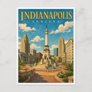 Cartão Postal Indianapolis Indiana Monument Circle GeoSaga
