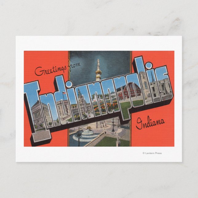 Cartão Postal Indianápolis, Indiana (Plaza Municipal) (Frente)