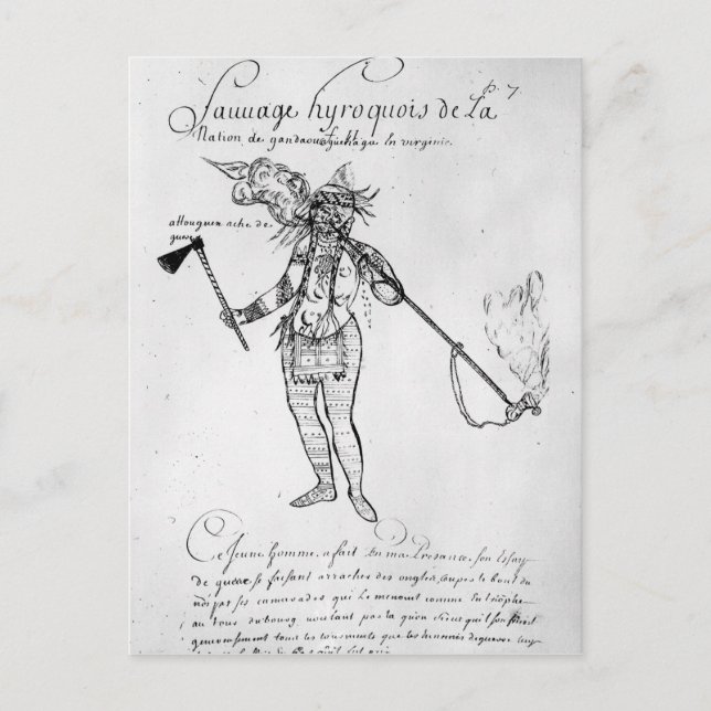 Cartão Postal Indiano Iroquois de Canadá (Frente)