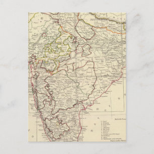 Cartão Postal Índice do mapa da Índia XII