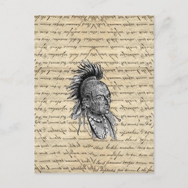 Cartão Postal Índio americano (Frente)