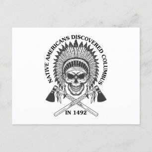 Cartão Postal Índios Americanos Descobriram Colombo em 1492 Pres