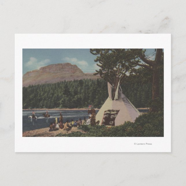 Cartão Postal Índios do Noroeste - A Terra do Azul do Céu (Frente)