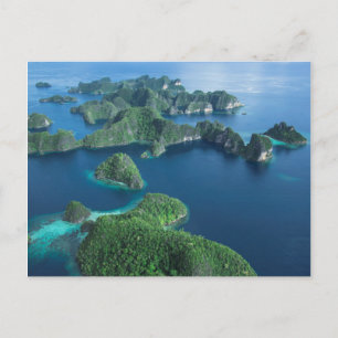Cartão Postal Indonésia, Papua Ocidental. Aérea de Raja Ampat