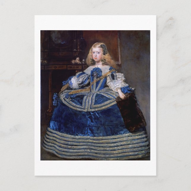 Cartão Postal Infanta Margarita Teresa Blue Dress, Velazquez (Frente)