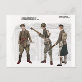 Cartão Postal Infantaria Britânica da Primeira Guerra Mundial