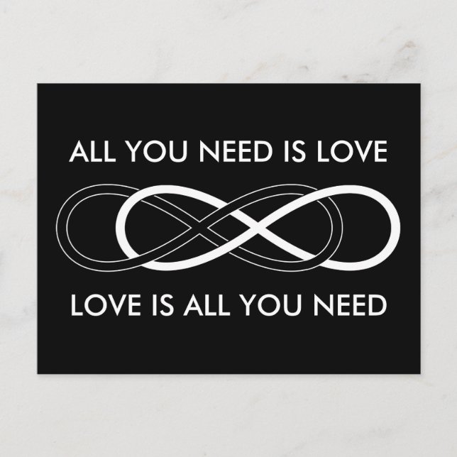 Cartão Postal Infinidade dobro do símbolo - preto & branco (Frente)