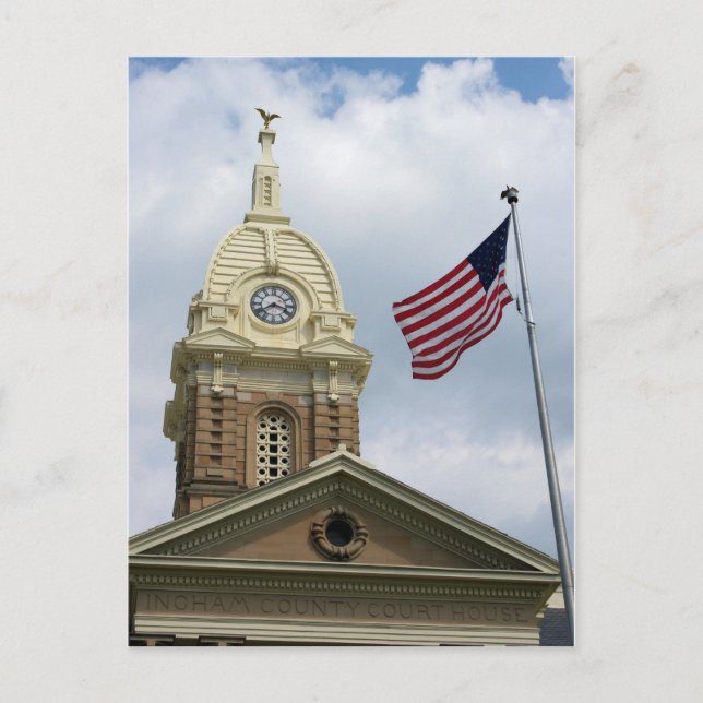 Cartão Postal Ingham County Court House - Mason, Michigan (Frente)