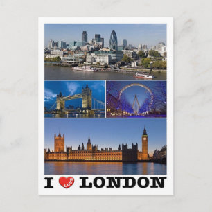 Cartão Postal Inglaterra - Londres - I Love -