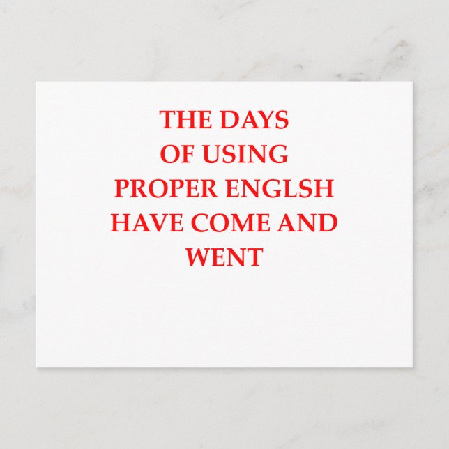 CARTÃO POSTAL INGLÊS (Frente)