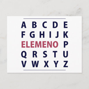 Cartão Postal Inglês Alphapbet ELEMENO Song