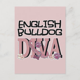 Cartão Postal Inglês Bulldog DIVA