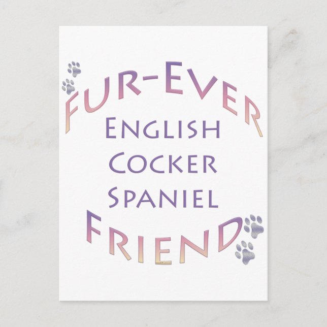 Cartão Postal Inglês Cocker Spaniel Fuere; Cocker Love (Frente)