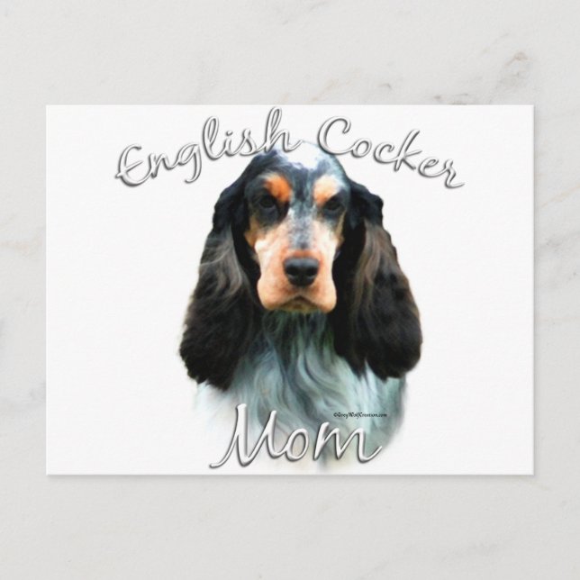 Cartão Postal Inglês Cocker Spaniel Mãe 2 (Frente)