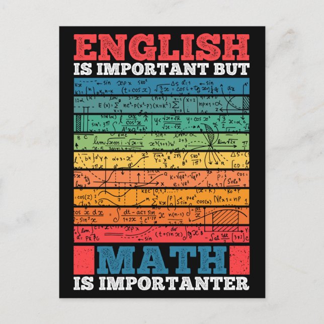 Cartão Postal Inglês É Importante, Mas Matemática É Matemática I (Frente)