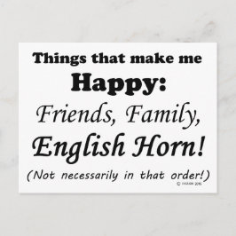 Cartão Postal Inglês Horn me faz feliz