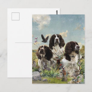 Cartão Postal Inglês Springer Spaniels, Arte