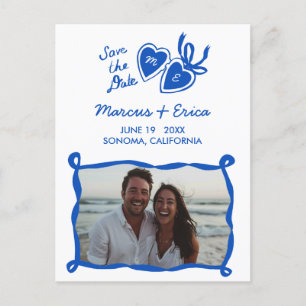 Cartão Postal Iniciais de Foto Personalizadas do Bloqueio de Cor