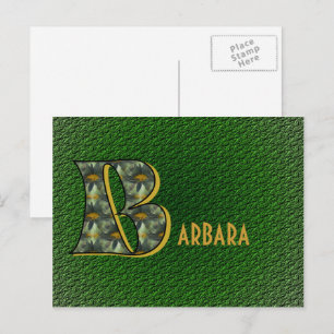 Cartão Postal Inicial do Monograma B Margaridas Arte Personaliza