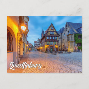 Cartão Postal Início da Noite em Quedlinburg, Alemanha