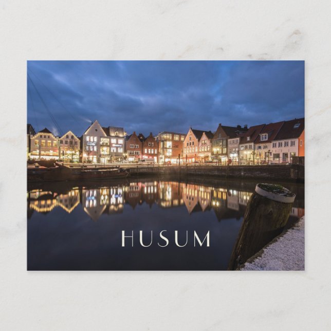 Cartão Postal Inland Port at Night, Husum, Alemanha (Frente)