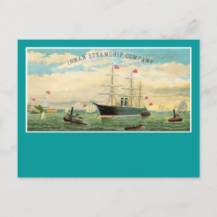 Cartão Postal Inman Steamship Company