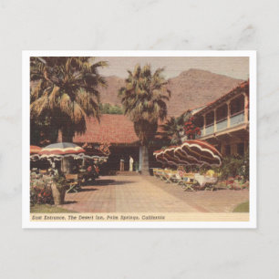 Cartão Postal Inn, Palm Primavera CA, 1940s Vintage