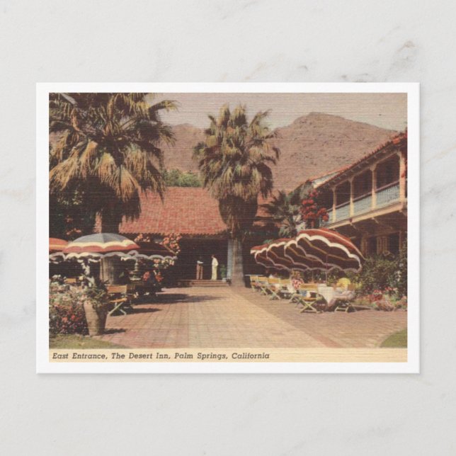 Cartão Postal Inn, Palm Primavera CA, 1940s Vintage (Frente)