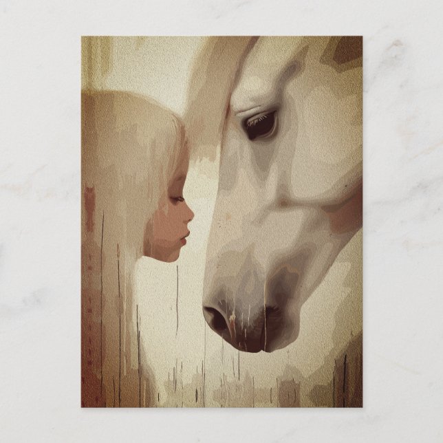 Cartão Postal Innocent Bond – Child and Horse Art (Frente)