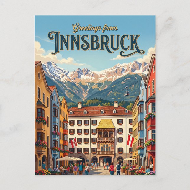 Cartão Postal Innsbruck Áustria (Frente)
