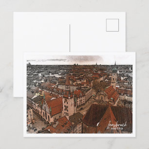 Cartão Postal Innsbruck Áustria Belo Lápis de Cores