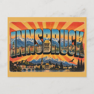 Cartão Postal Innsbruck Áustria Telhado Dourado Alpes Rio Arte