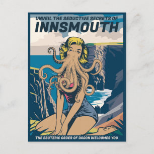 Cartão Postal Innsmouth Pin-up Cthulhu Poster de viagens Lovecra