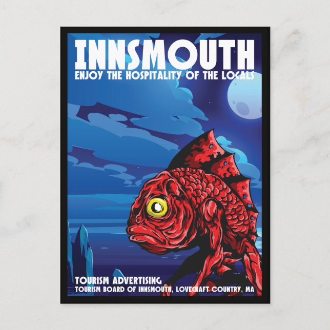 Cartão Postal Innsmouth Viagens vintage Lovecraft (Frente)
