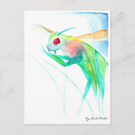 Cartão Postal Insecto louva-a-deus em Aquarellfarben