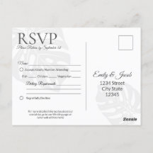 Inserção do Cartão-Postal RSVP de Casamento Clássi