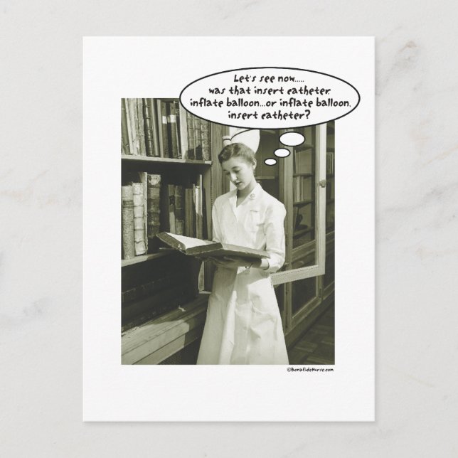 Cartão Postal Inserir balão de inflação do cateter ou..... (Frente)